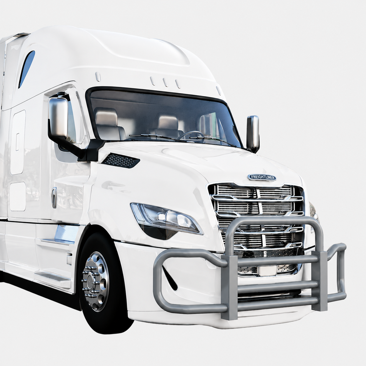 Metallic Gray — Freightliner Cascadia P4 6000 Series grill guard