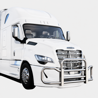 Silver Gray — Freightliner Cascadia P4 6000 Series grill guard