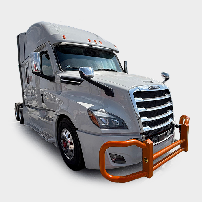 Metallic Orange — Freightliner Cascadia P4 4000 Series grill guard