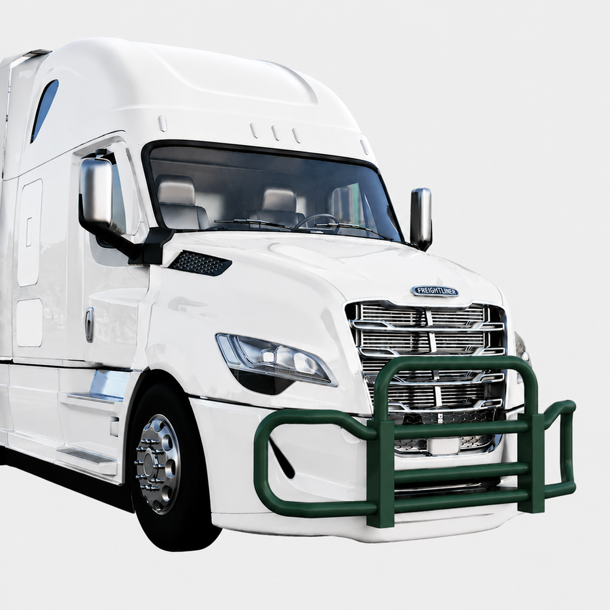 Metallic Green — Freightliner Cascadia P4 6000 Series grill guard