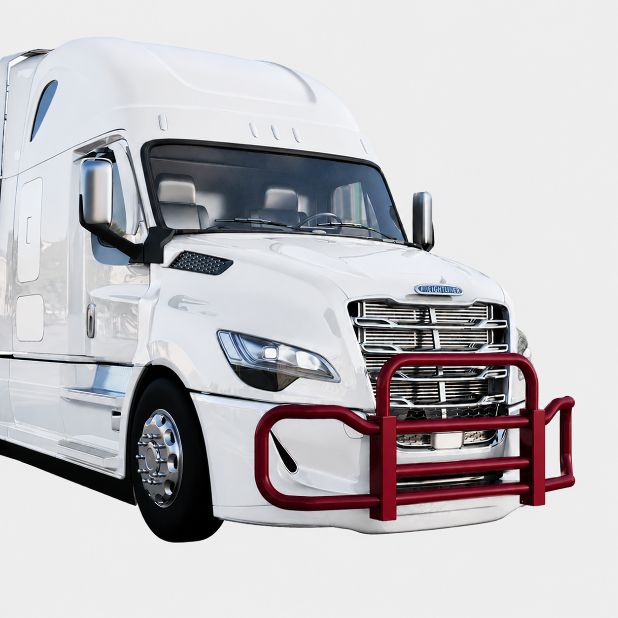 Metallic Red — Freightliner Cascadia P4 6000 Series grill guard